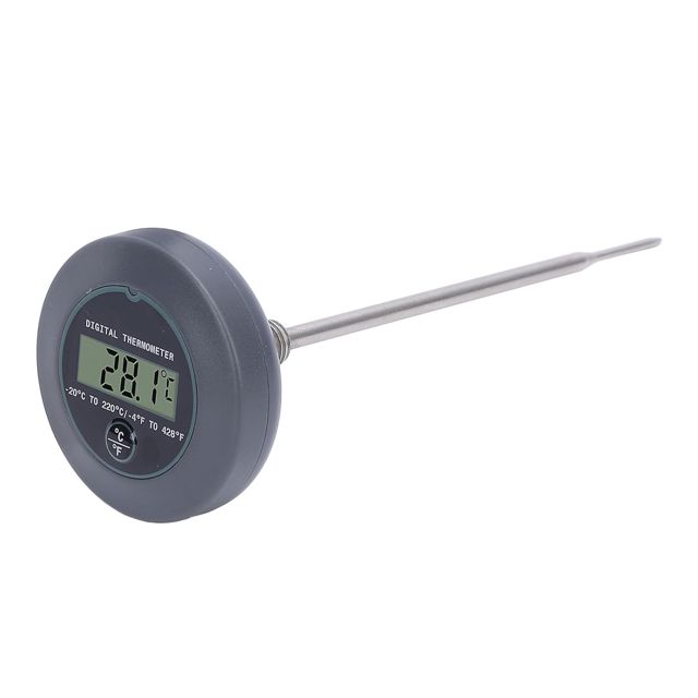 Alomejor Thermomètre Numérique à Lecture Instantanée de Haute Précision pour Mousse de café et de Lait Thermomètre Alimentaire étanche IP65, Facile à Utiliser pour la Cuisine, ABS + Acier Inoxydable