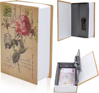 Coffre-fort à livre avec serrure à combinaison – coffre livre secret caché pour argent, bijoux, clés – boîte de sécurité portable pour maison, bureau et voyage