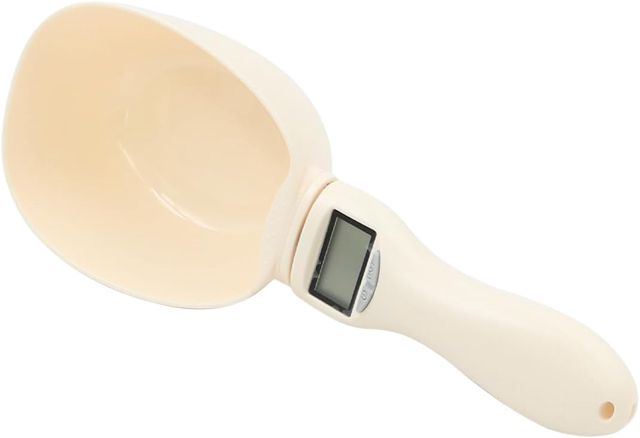 POFET Balance de Mesure de Nourriture pour Animaux de Compagnie, Cuillère de Mesure de Nourriture numérique de Cuisine pour Chien Chat, cuillère de Mesure précise, Mesure de Liquide/Article Sec