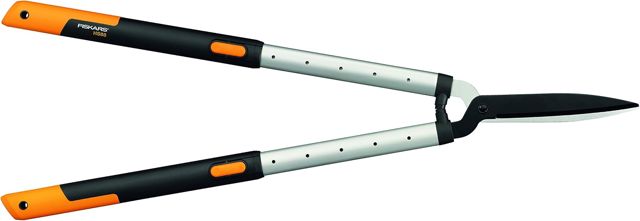 Fiskars Cisaille à haies télescopique SmartFit, Revêtement antiadhésif, Lames en Acier, Longueur: 68-93 cm, Noir/Orange, HS86, 1013565