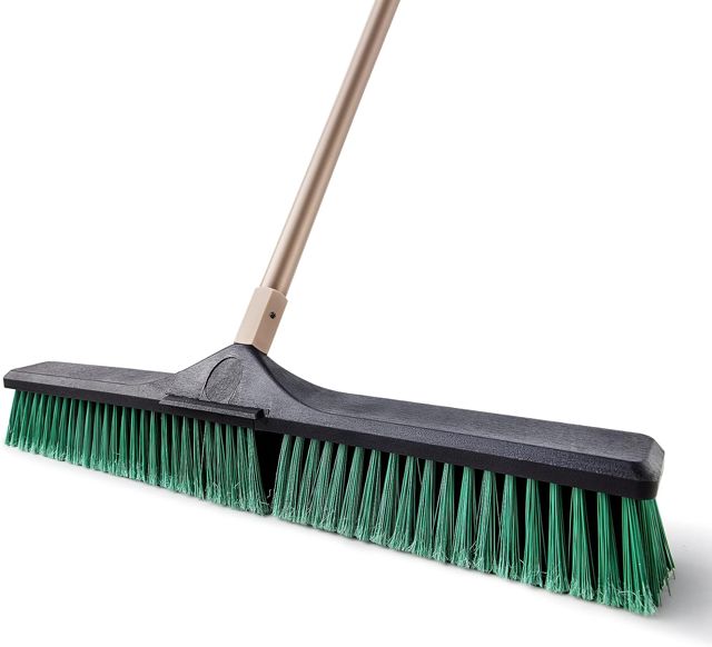 Eyliden Balai de Jardin, Balai d'extérieur Robuste avec tête de Brosse de 60 cm et Manche de 168 cm, Balai pour Le Nettoyage des Grands sols, Jardin Rue Garage Terrasse Cour Maison