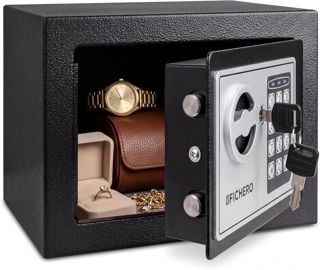 Silvergear® Petit Coffre Fort Électronique à Code | 17×23×17 cm | Noir