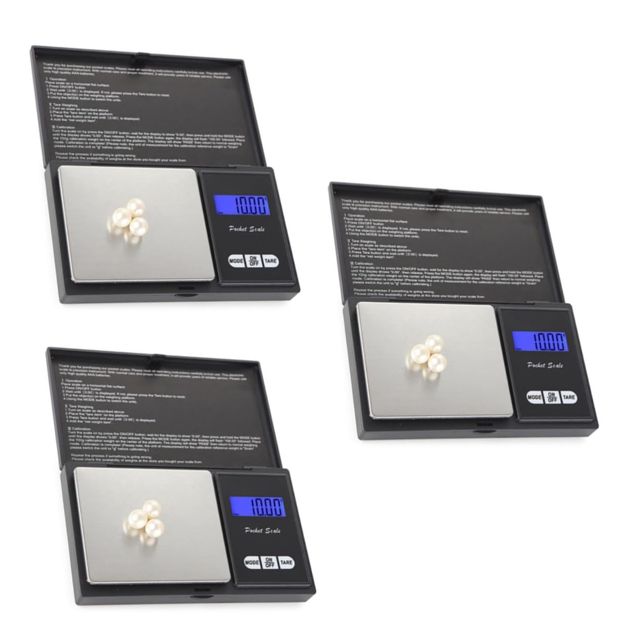 Zerodeko 3pièces Balance De Bijoux Numérique Écran Lcd Rétroéclairé Pèse-objet Précis Pour Bijoux Et Matériaux Médicinaux Design Compact Et Portable