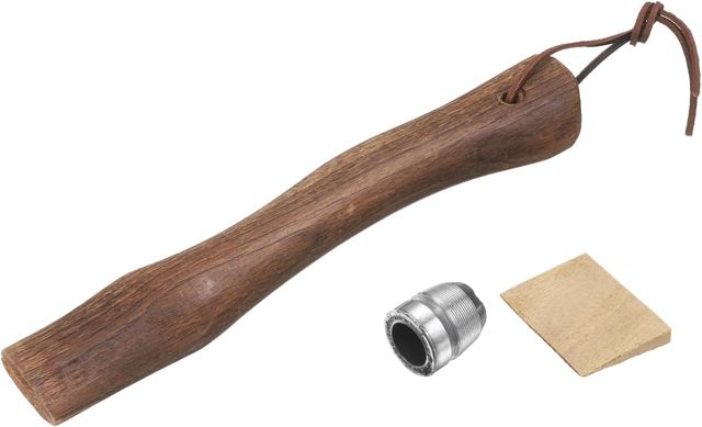QUARKZMAN Manche De Hache en Bois De Remplacement 10.2" Manche De Hachette Universel en Hickory avec Coin en Bois Et Rond pour Hache De Camping Et Jardinage
