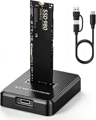 Station d'accueil M.2 NVMe et SATA vers USB C, adaptateur double protocole M.2 vers USB C, boîtier de lecteur de carte SSD externe 10 Gbit/s, compatible avec M Key, B+M Key, pour SSD 2280, 2260, 2242