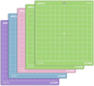 AIRCUT Tapis de découpe pour Cricut Maker/Explore Air 2/Air/One, 12x12 pouces (multicolore, 5PC Multicolore 12"x12")