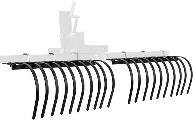 IDEALHOUSE Râteau paysager Robuste pour Tracteur, ATV, UTV – 152 cm, 20 Dents Acier Amovibles – Nivellement Sol, enlèvement Pierres, Gravier, débris – Accessoire agricole Professionnel – Finition
