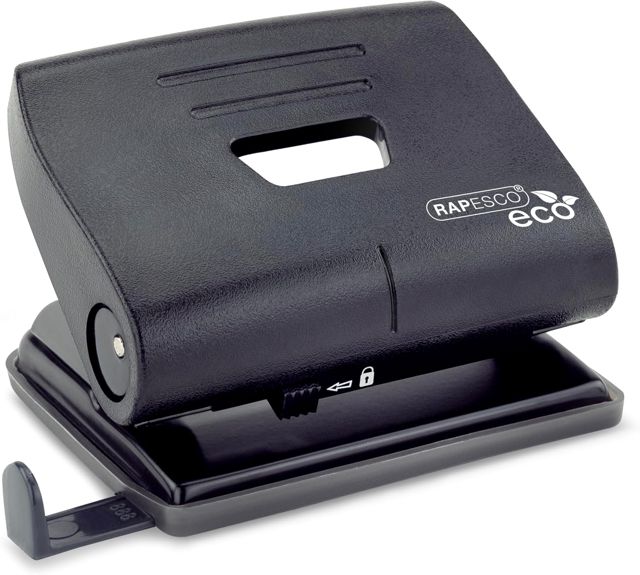 Rapesco 1086 Perforatrice ECO 2-Trous, Capacité de 22 Feuilles, Noir
