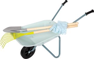 Small Foot Kit d'outils de Jardinage avec brouette, pour Jardin et Sable avec Gants, dès 3 Ans, 12799