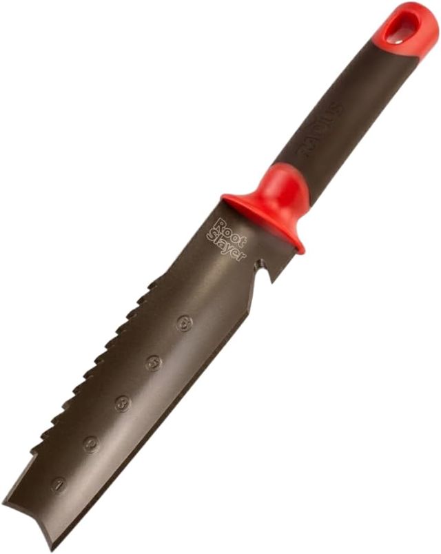 Venteo - Couteau de Sol Manuel Rootslayer | Lame Acier Carbone Dentée et Tranchant Lisse Affûtable | Desherbeur Manuel Précis pour Racines et Terre Compacte | Outils Jardinage Potager Massifs