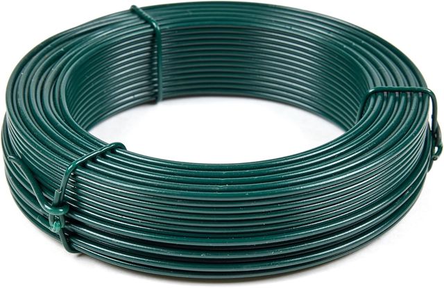 Flandria Fil de tension PVC vert 2,7 mm x 50 m – Fil acier gainé pour clôture, grillage et fil de liaison – Jardin et bricolage extérieur