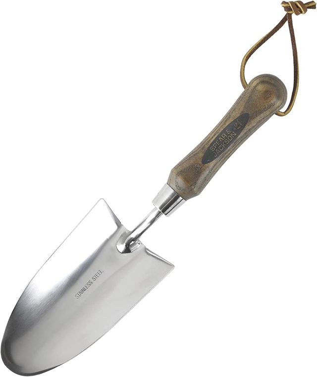 Spear & Jackson 5030TR Transplantoir de Jardin Compact 140 mm, Tête en Acier Inoxydable Poli, Manche en Bois, Outil pour Plantation et Désherbage