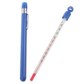 Zerodeko Thermomètre à Vin en Verre avec Étui, Thermomètre Cuisine pour Liquides, Indicateur de Température Précis pour Brassage Maison, Lecture Facile, Outil de Mesure pour Vin Cuisine