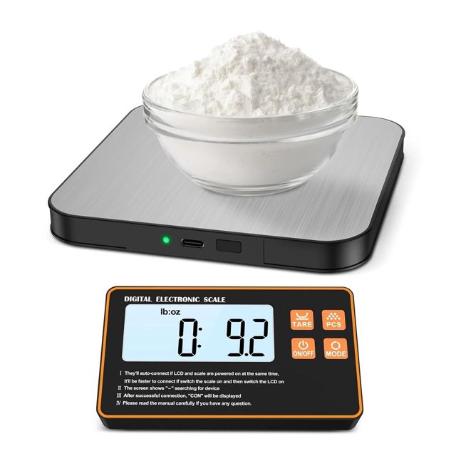 Balance numérique, Balance de cuisine numérique 15kg, balance alimentaire sans fil à conception divisée for la cuisson