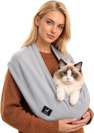 Sac de transport pour chat en bandoulière, porte-bébé pour animaux de compagnie mains libres pour petits chiens et chats - Sac de transport Pubby pour chaton doux et respirant, poche