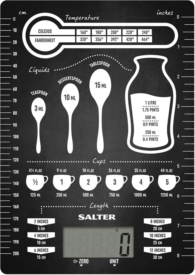 Salter 1171 CNDR Conversions Balance de Cuisine Numérique, pour Aliments et Liquides, Ajouter & Peser, Capacité 5KG, Écran Facile à Lire, Métrique/Impériale, Noir/Blanc 15,8 x 22,5 x 1,7 cm