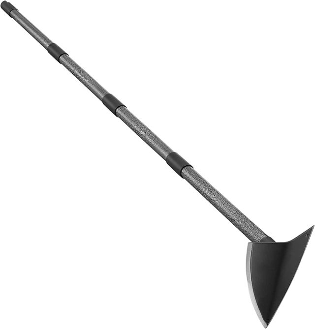Binettes de Jardin, 182cm Binettes de Outil de Jardin Hoe de Jardin Triangulaire avec Lame Tranchante pour Creuser, Désherber, Couper et Perdre de la Terre avec Poignée en Métal avec Longueur Réglable