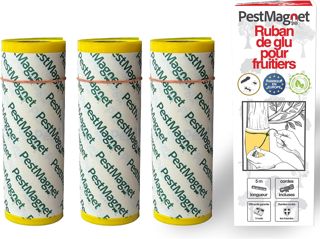 3X Bande de Colle pour Arbres 5 m – Jaune - Piège à Insectes Rampants, Fourmis, Chenilles –Non Toxique, Résistante à l’Eau–Ruban Collant pour Arbres Fruitiers Cerisiers Jardins–Facile à Appliquer