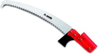 AUSONIA - SCIE À ÉLAGUER TURBO COURBÉE AVEC LAME DE 35 CM CHROMÉE TREMPÉE À IMPULSIONS AVEC DENTS DE 4 MM, IDÉALE POUR MONTER SUR UNE PERCHE ET COUPER LES ARBRES À TRONC HAUT