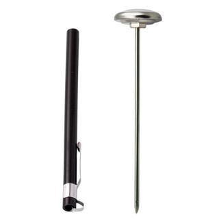 Toyvian Thermomètre Alimentaire Haute Précision sans Pile en Acier Inoxydable Noir Mini Thermomètre pour Café et Lait, Cuisine et Maison