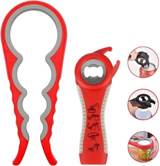Kit décapsuleur Easy Jar, ouvre-bocaux multifonctions 5 en 1 et 4 en 1, simple à utiliser pour les enfants, les personnes âgées et les personnes souffrant d'arthrite.(bleu)