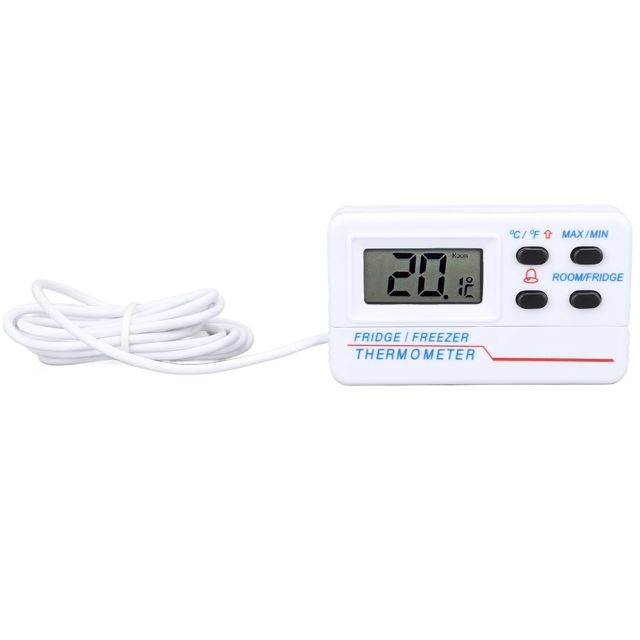 Haofy Thermomètre Numérique pour Réfrigérateur, Fonction D'alarme de Haute Précision pour la Cuisine, Usage Domestique, ABS