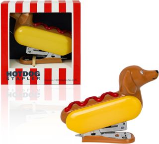 Diabolical DP1352 Agrafeuse Hot Dog – Accessoires de bureau mignons, cadeaux pour enseignants, cadeaux de bureau amusants, cadeaux de Père Noël secret pour collègues de travail de moins de 10 livres