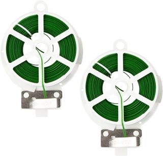 Zimoer - 200M Fil de Fer pour Plantes Cravates de Jardin Vert en Métal avec Coupe, Fil de Serrage pour Jardin Multifonctionnel