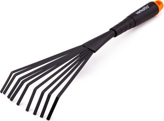 Mivos Râteau à Main de Jardinage en Acier - Petit Râteau de Jardin à 5 Dents pour Jardin Balcon Potager - Râteau à Fleurs avec Manche Ergonomique - 9 cm de Large