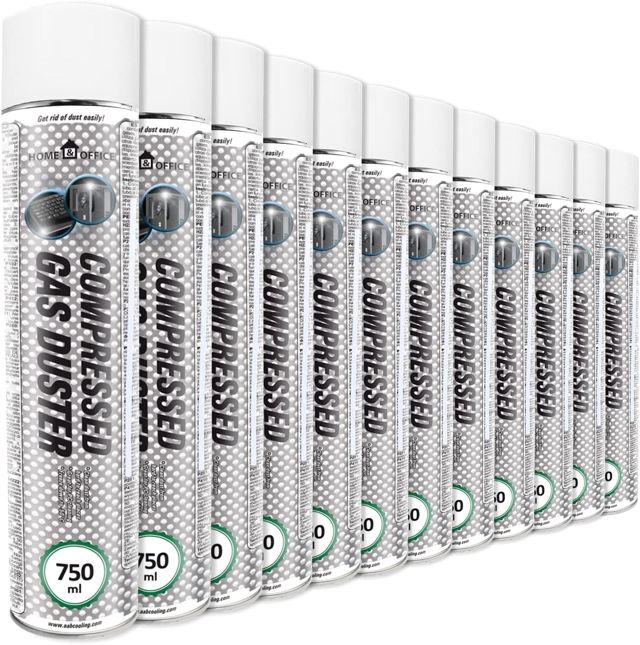 6 x AABCOOLING Home&Office Bombe d'Air Comprimé 750 ml, Dépoussiérant en Spray sans Odeur, Nettoyage de l'Équipement de Bureau et Informatique