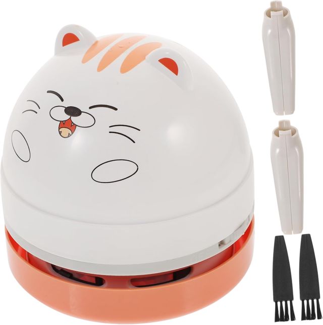 SHINEOFI Aspirateur de Table Multifonction Mini, Portable, pour Bureau et Voiture, Nettoyage des Débris, à Piles, Brosse, Léger