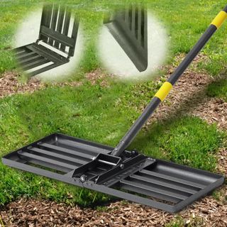 Raclette de nivellement de pelouse avec long manche pour le golf, le jardin, la surface de l'herbe, le pelouse, le pelouse, le nivellement de surface de pelouse (25 x 76 cm) (157 cm)