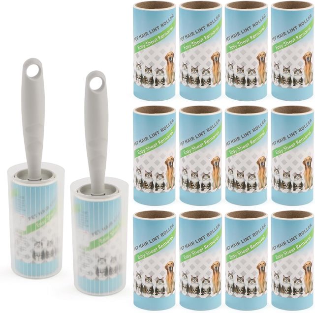 14 Rouleaux Rouleau Poils Animaux Adhésif,560 Feuilles Brosse Collante