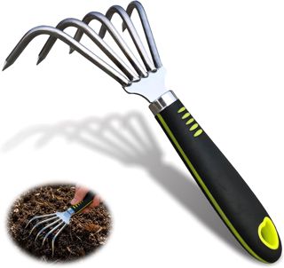 Râteau de Jardin à 5 Dents pour déterrer Les Coquillages, Vert