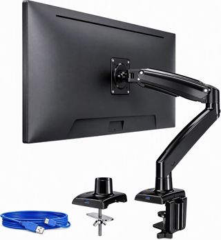 ErGear Support Ecran PC pour Écrans 13-34 Pouces [Version Améliorée - Fini l'Affaissement] Bras Ecran PCà Montage Rapide jusqu'à 9kg, avec Gestion de Câbles pour Bureau et Gaming, VESA 75 & 100 mm
