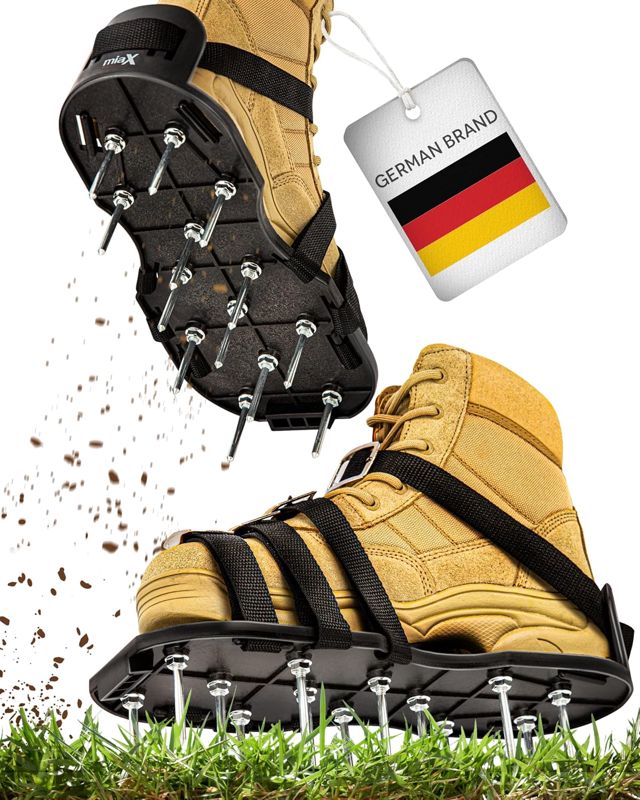 miaX Chaussures Professionnelles d'Aération de Pelouse avec Talon Surélevé