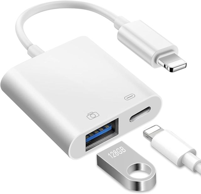 [Certifié Apple MFi] Adaptateur Lightning USB OTG pour Clé USB, Lecteur de Cartes, Souris, Clavier, Microphone