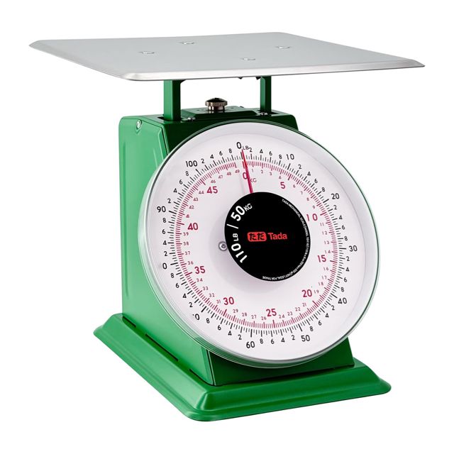 Tada Balance analogique à sphère industrielle avec contrôle des portions de 100 livres pour cuisine et aliments avec plateforme en acier inoxydable