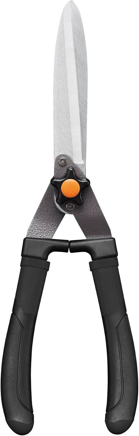 Fiskars Cisaille à haies HS21, Pour tailler les haies et les buissons, Longueur : 59 cm, Lames en acier trempé/Poignée en plastique doux au toucher, Noir/Orange, 1026827