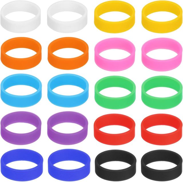 QUARKZMAN 20Pcs Anneaux en Caoutchouc Silicone Solides 20x7mm