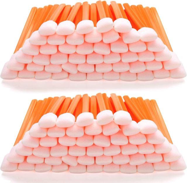 Lot de 200 bâtonnets de nettoyage carrés rectangulaires en mousse pour imprimante à jet d'encre au format solvant, équipement optique Roland (orange)