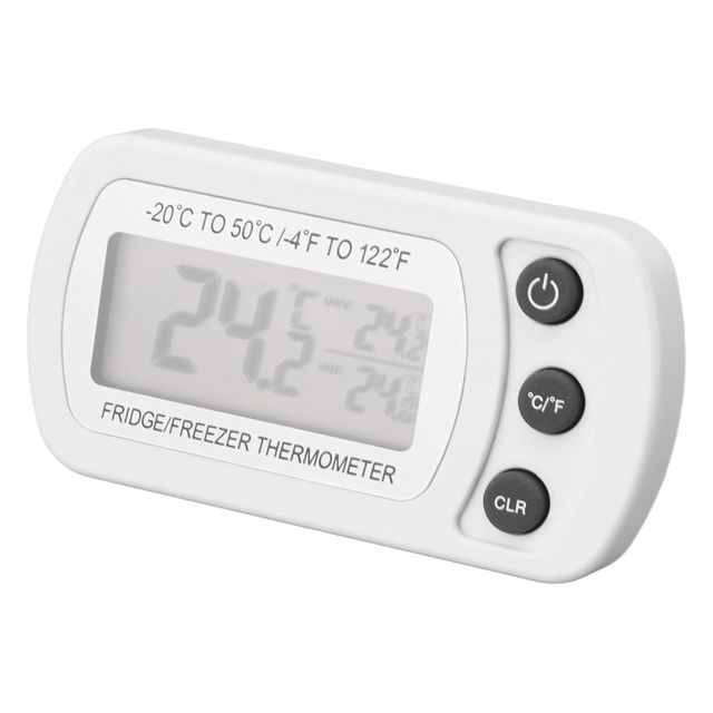 TOPINCN Lot de 2 Thermomètres de Réfrigérateur avec Grand écran LCD, Thermomètre étanche pour Réfrigérateur et Congélateur avec Crochet, Mesure de -20 ℃ à 50 ℃, pour Cuisine et