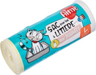 Aimé | Sacs Hygièniques Pour Litière Chat x8 Format Universel 50x38.5 cm | Sacs pour Bac à Litière avec Poignées Refermables pour le Bien-Être de votre Chat