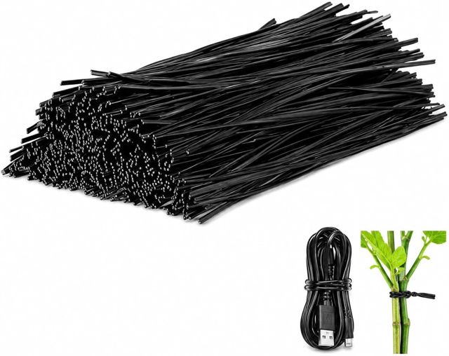 OUNONA Attaches Métalliques Plastifiées Noires,