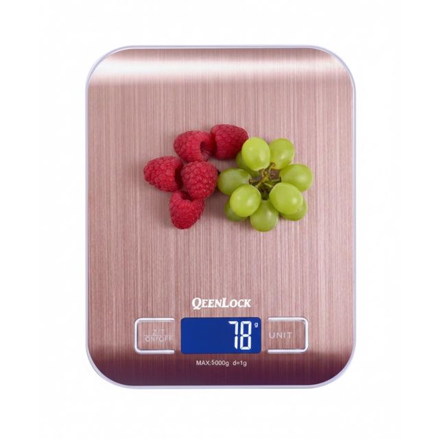 Balance de Cuisine,Balance Alimentaire,Électronique de Haute Précision 5000g/1g avec Écran LCD Rétroéclairé, 6 Unités et Fonction Tare Acier Inoxydable, Smart Digital