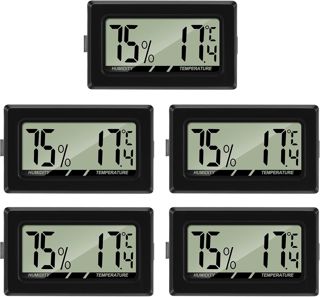 Thlevel Thermomètre Hygromètre Mini Digital LCD Température Humidité Testeur Portable Thermo Indicateur pour Bureau Cuisine Humidors Incubateurs Reptiles 5 Pièces
