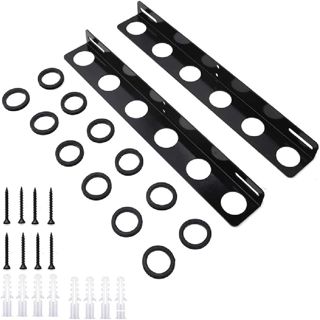 Zoegneer Support de rangement pour outils de camion paysager, remorque, pelle et râteau avec fentes doublées en caoutchouc pour une organisation sécurisée des outils de jardin, peut contenir jusqu'à