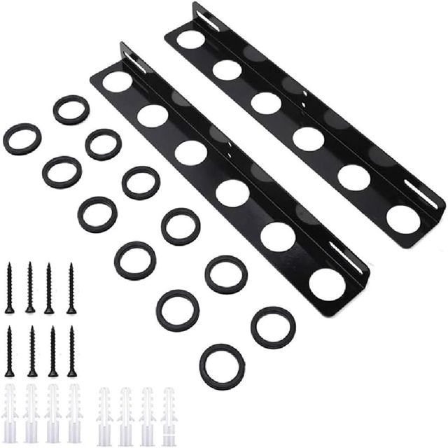 Zoegneer Support de rangement pour outils de camion paysager, remorque, pelle et râteau avec fentes doublées en caoutchouc pour une organisation sécurisée des outils de jardin, peut contenir jusqu'à