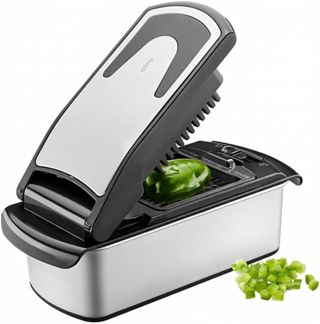GEFU Coupe-légumes TREPPO 2.0, 3 grilles, bac inox 1 L