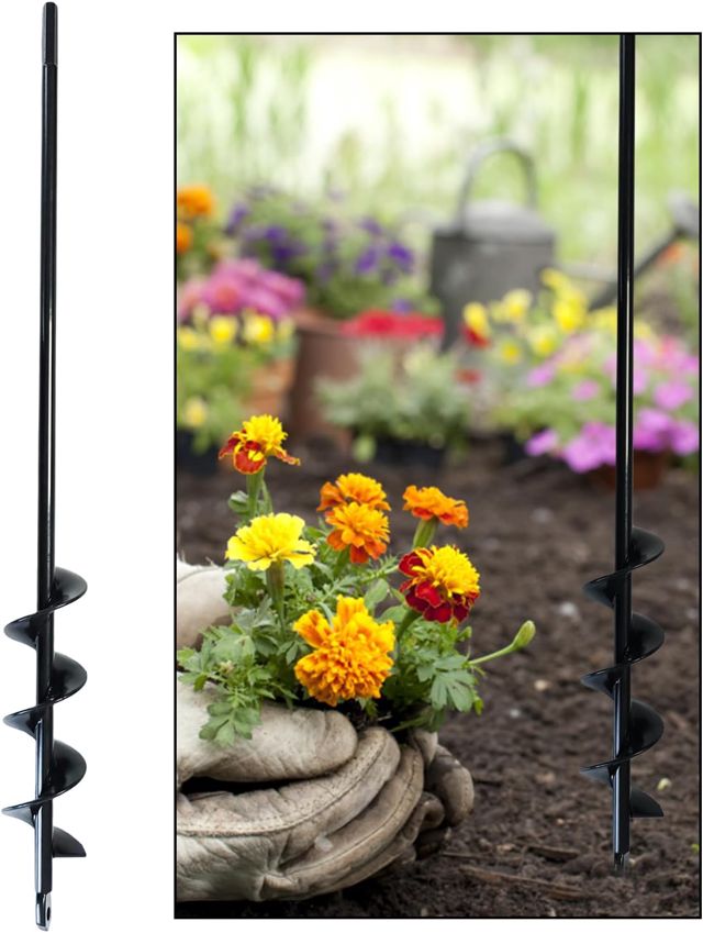 Meche Tariere, Foret Hélicoïdal Jardin, Outil Creuser Trou Terre, Mèche Tarière Perceuse, pour Plantation de Jardin, Relâchement des Plantes, Creuser Trous dans Champ